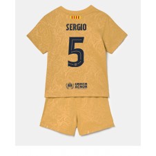 Barcelona Sergio Busquets #5 Bortaställ Barn 2022-23 Korta ärmar (+ Korta byxor)